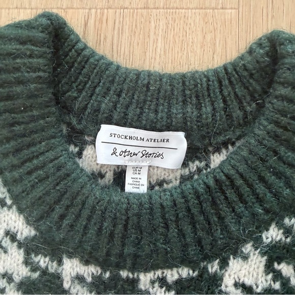 & Other Stories Houndstooth Crewneck Sweater - Picture 5 of 8